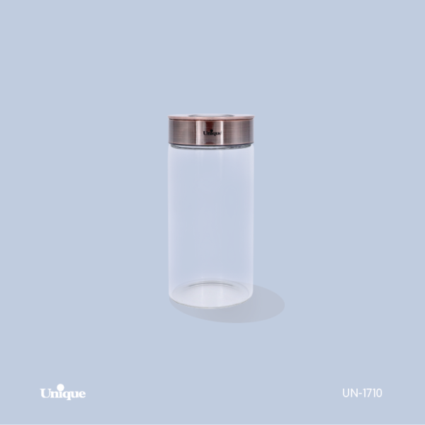 بانکه شیشه ای درب مسی 20 سانت بانکه شیشه ای درب مسی 20 سانت UN-1710 - تصویر 1