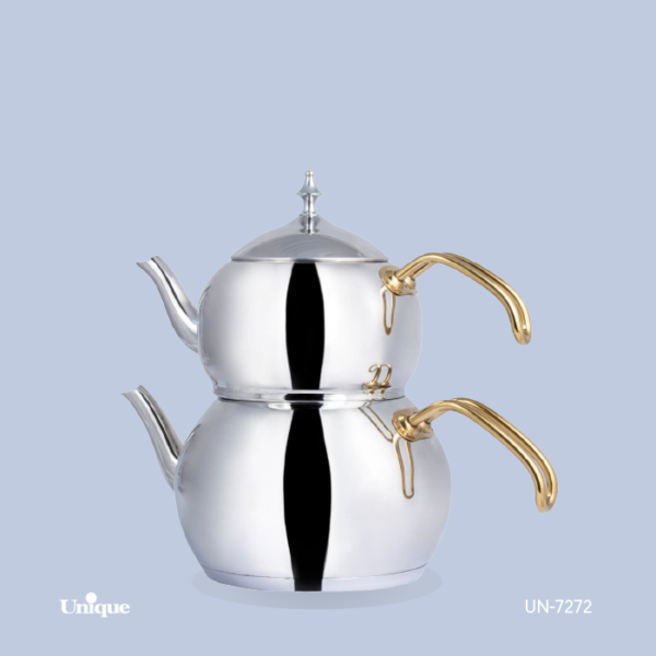کتری و قوری استیل 2/5 لیتر لوله دار UN-7272 - تصویر 1