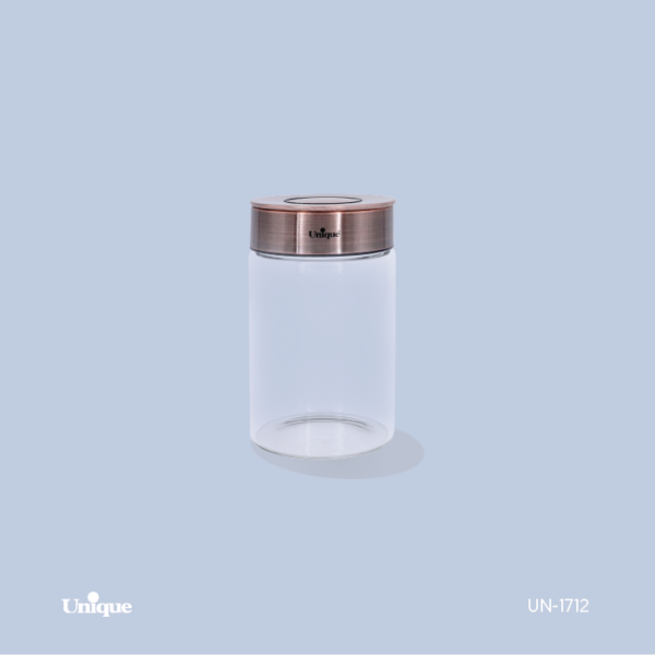 بانکه شیشه ای درب مسی 15 سانت UN-1712 - تصویر 1