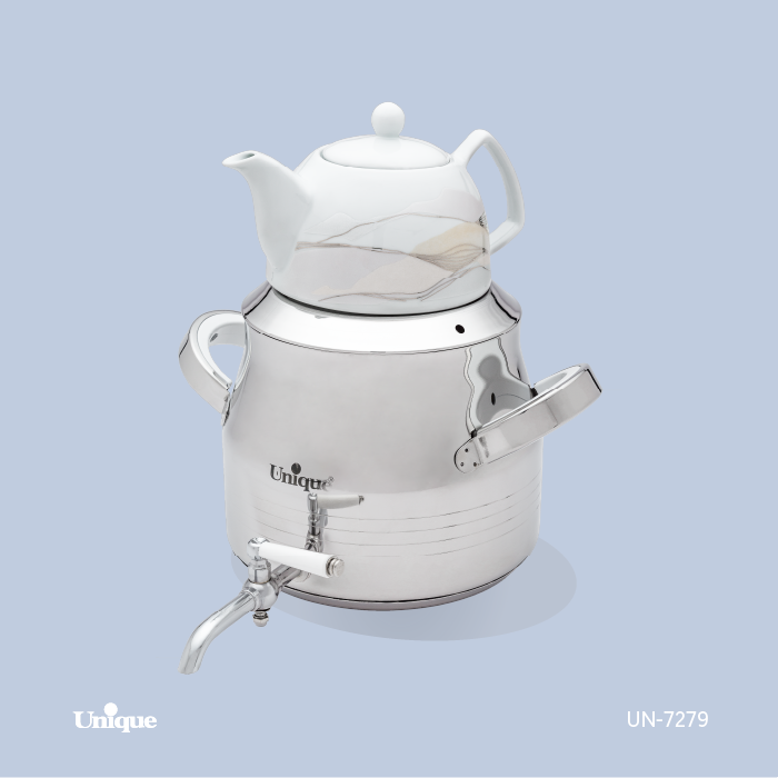 کتری و قوری شیردار استیل 5L کتری و قوری شیردار استیل 5L UN-7279 - تصویر 1