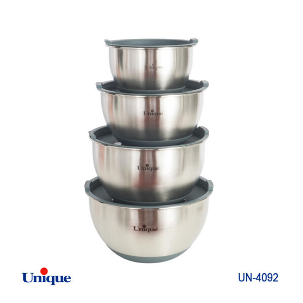 لگن 4پارچه استیل درب دار UN-4092 - تصویر 1