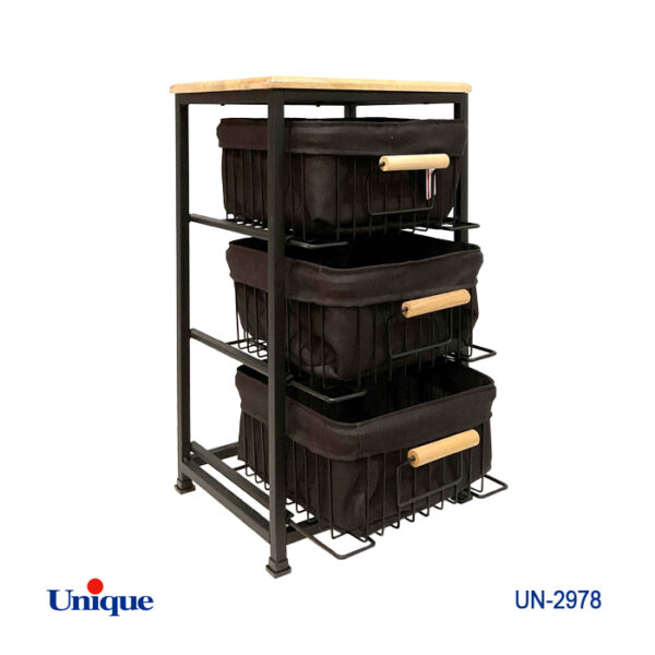 جای سیب زمینی و پیاز 3 طبقه کشویی UN-2978 - تصویر 1