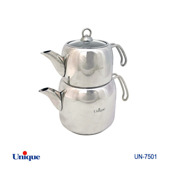 60278ce2-dfe8-48c3-a8f7-573c4ce6c432 کتری و قوری استیل- 2/30لیتر- ترک UN-7501 - تصویر 1