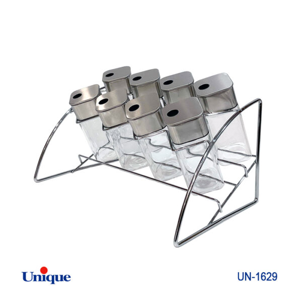ست ادویه 8تایی شیشه مربع هلالی UN-1629 - تصویر 1
