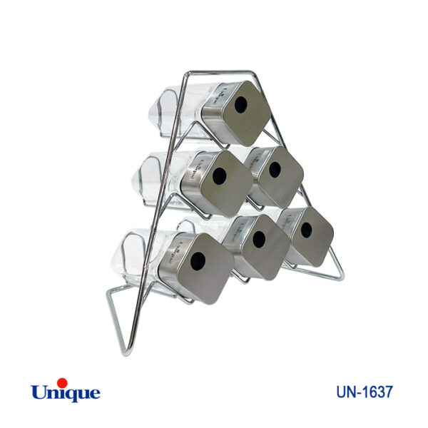 ست ادویه 6تایی شیشه مربع هرمی UN-1637 - تصویر 1