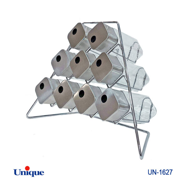 c0e1d6b5-59ed-41d5-8498-adba5f59f2bd (1) ست ادویه 9تایی شیشه مربع هرمی UN-1627 - تصویر 1