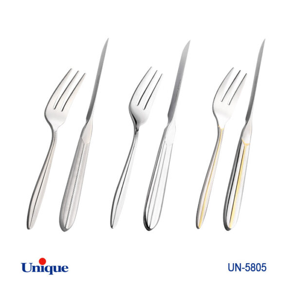 کارد و چنگال دسته استیل UN-5805 - تصویر 1